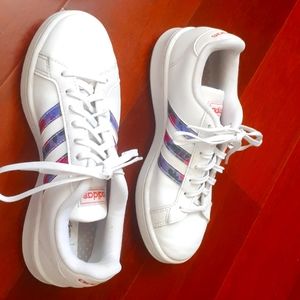 Adidas 3 striped floral shoes